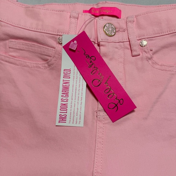 Lilly Pulitzer South Ocean High Rise Pink Calla Lily Pink Jeans - Picture 6 of 10